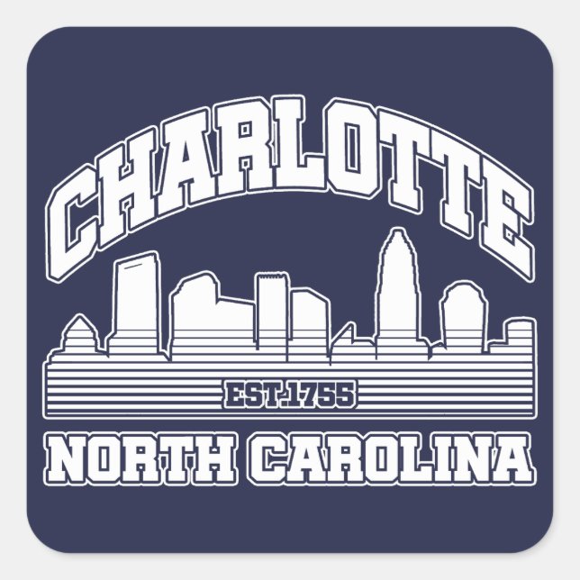 Charlotte,North Carolina Square Sticker (Front)