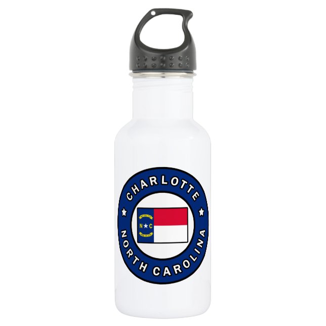 Charlotte North Carolina Stainless Steel Water Bottle (Front)