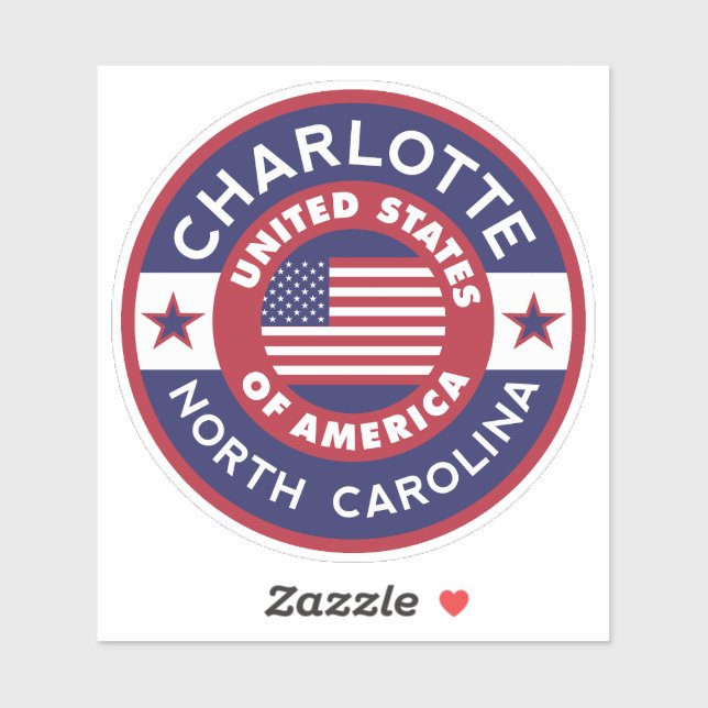 CHARLOTTE, North Carolina Sticker (Sheet)