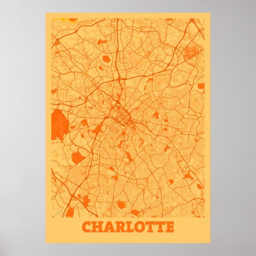 Charlotte _ North Carolina Sunset City Map Poster