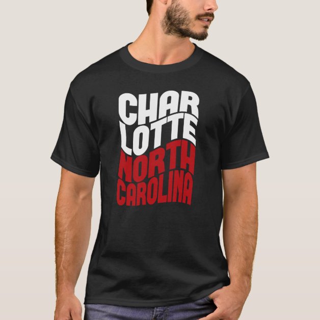 Charlotte North Carolina T-shirt – Red White Modern