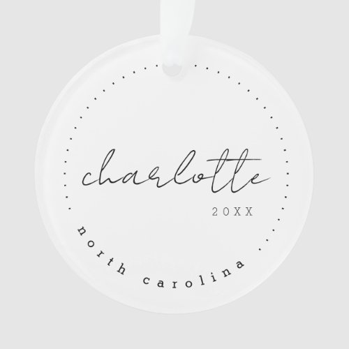 Charlotte North Carolina Travel USA Simple Ornament