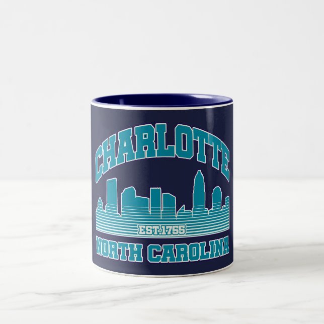 Charlotte,North Carolina Two-Tone Coffee Mug (Center)