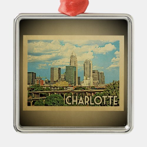 Charlotte North Carolina Vintage Travel Ornament