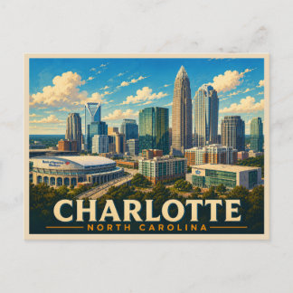 Charlotte North Carolina Vintage Travel Postcard
