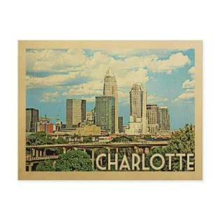 Charlotte North Carolina Vintage Travel Postcard