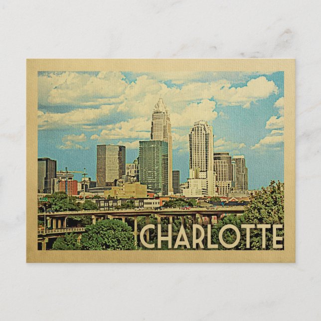 Charlotte North Carolina Vintage Travel Postcard (Front)