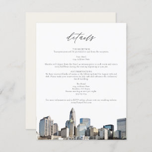 CHARLOTTE NORTH CAROLINA Wedding Details Card