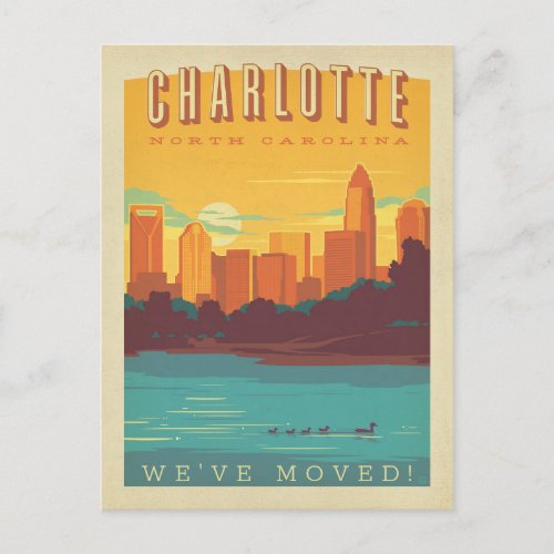 Charlotte North Carolina  Weve Moved Invitation Postcard