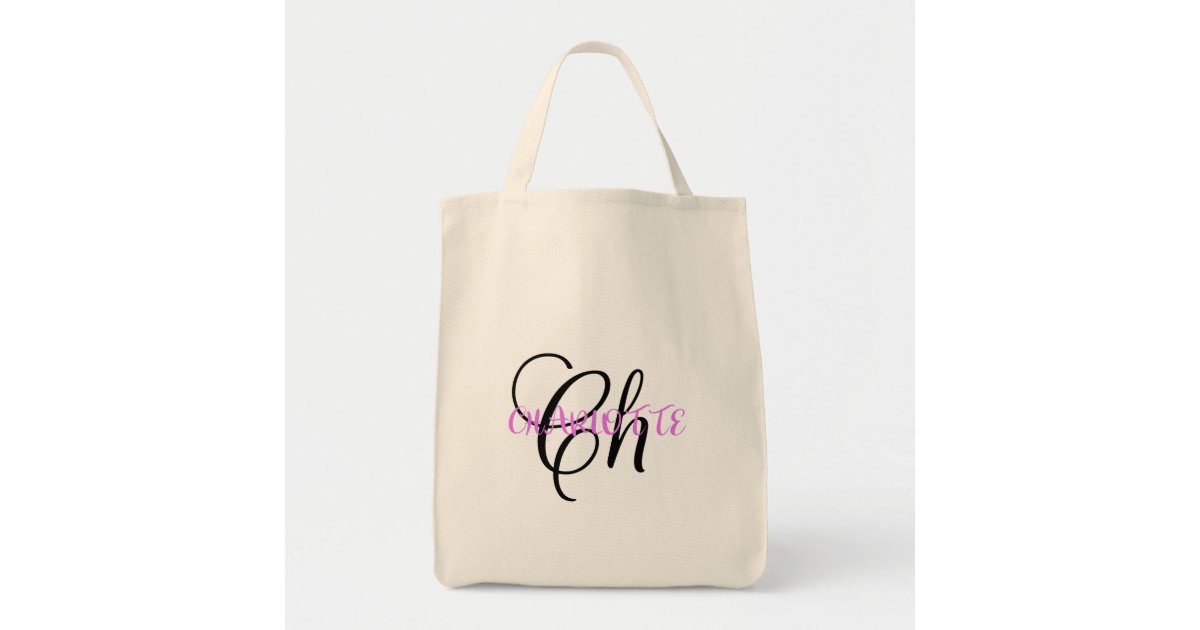 Bridal Party Canvas Tote Personalized with a Stylized Name