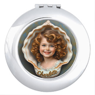 CHARLOTTE ~ Portrait ~ Mother-of-pearl ~   Compact Mirror