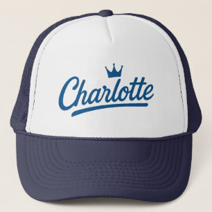 Charlotte Queen City Crown Script Design – Royal Trucker Hat