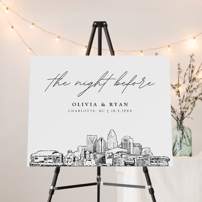 Charlotte Rehearsal Dinner The Night Before Sign (In Situ (Stand))