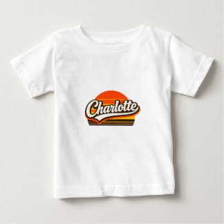 Charlotte Retro Sunset Personalized Name Design Baby T-Shirt