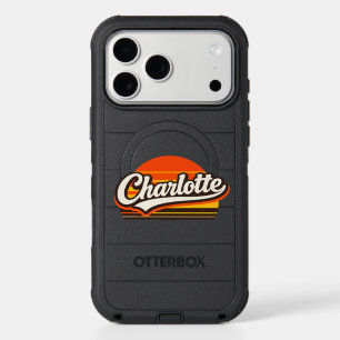 Charlotte Retro Sunset Personalized Name Design iPhone 17 Pro Max Case