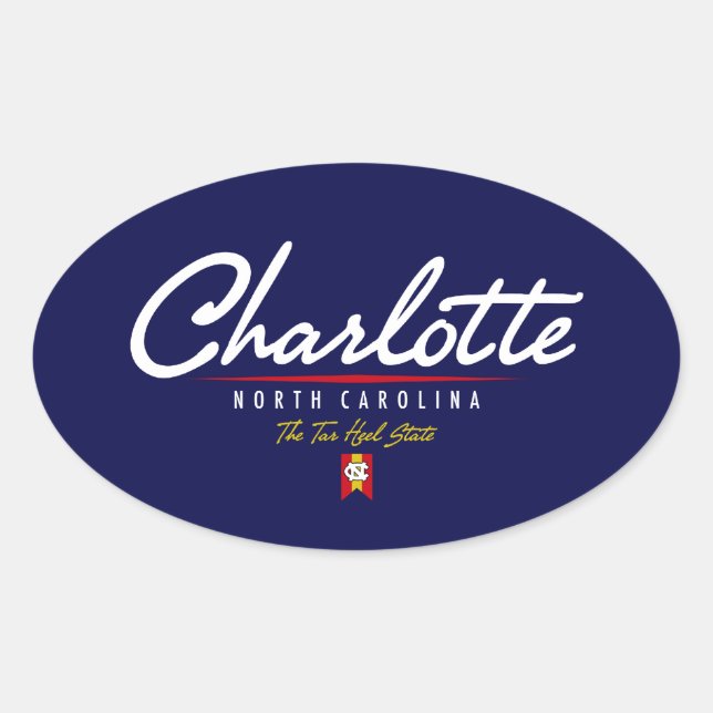 Charlotte Script Oval Sticker (Front)