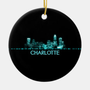 Charlotte Skyline Ceramic Ornament
