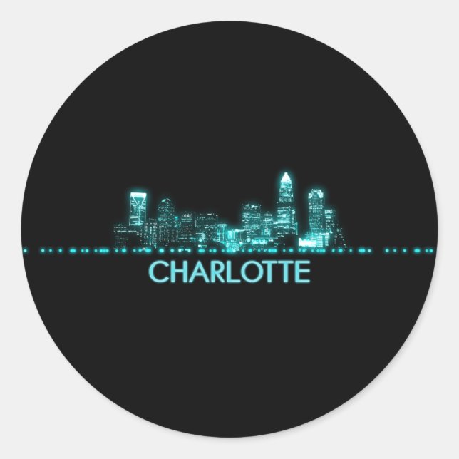 Charlotte Skyline Classic Round Sticker (Front)