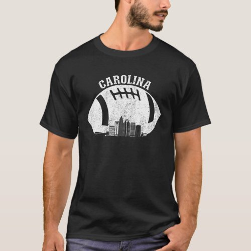 Charlotte Skyline Football Fan North Carolina Foot T_Shirt