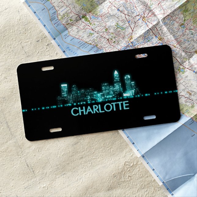 Charlotte Skyline License Plate (In Situ)
