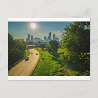 charlotte skyline north carolina postcard