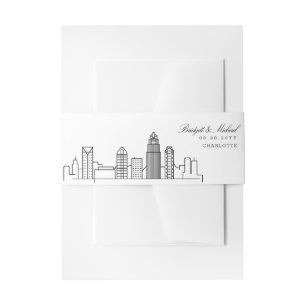 Charlotte Skyline Wedding    Invitation Belly Band