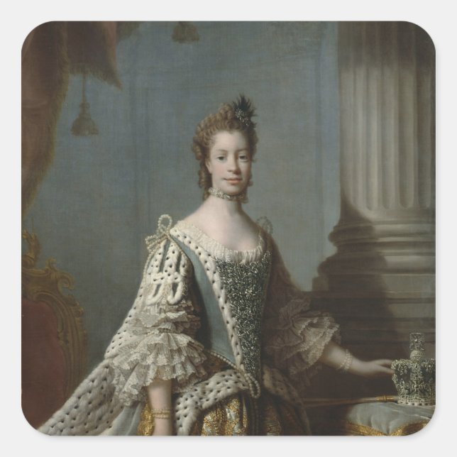 Charlotte Sophia of Mecklenburg-Strelitz, 1762 Square Sticker (Front)