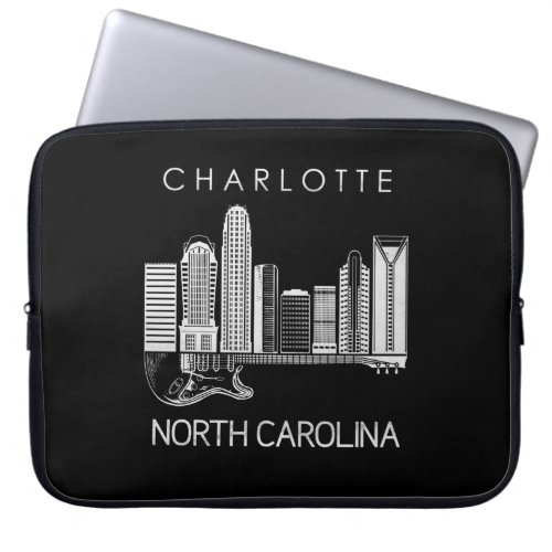 Charlotte Souvenir Men North Carolina Gift Guitar Laptop Sleeve