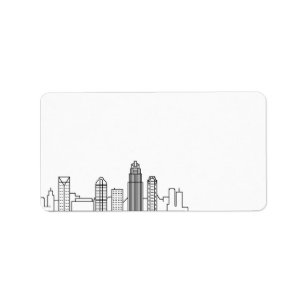 Charlotte Stylized Skyline Blank Label