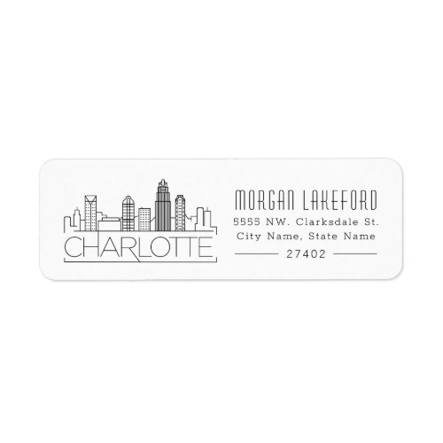 Charlotte Stylized Skyline  Label