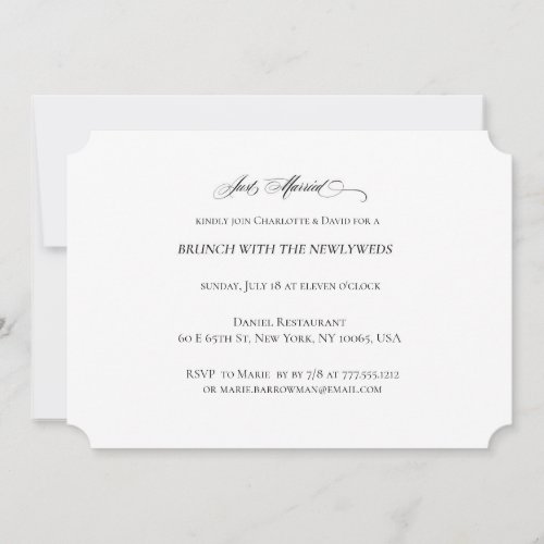 Charlotte Suite  Elegant  Just Married  Brunch Invitation