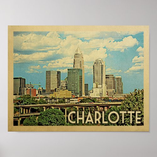 Charlotte Vintage Travel Poster