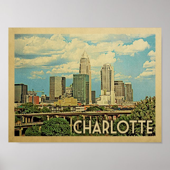 Charlotte Vintage Travel Poster (Front)