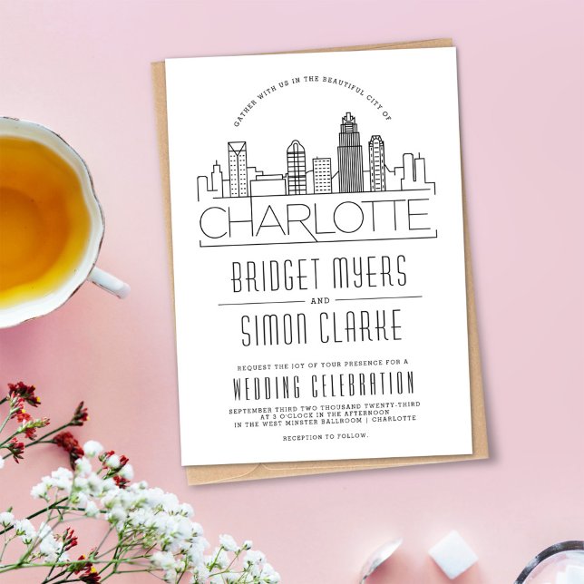 Charlotte Wedding | Stylized Skyline Invitation (Creator Uploaded)