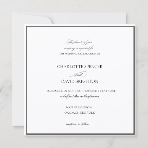 CharlotteB  Elegant Square Wedding Invitation