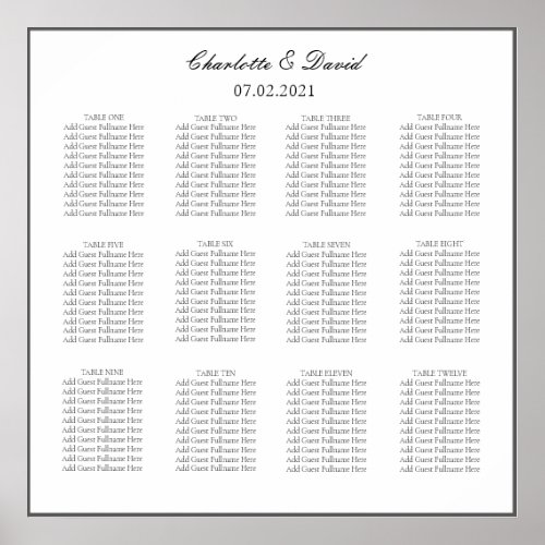 CharlotteB _ Elegant Square Wedding Seating Chart