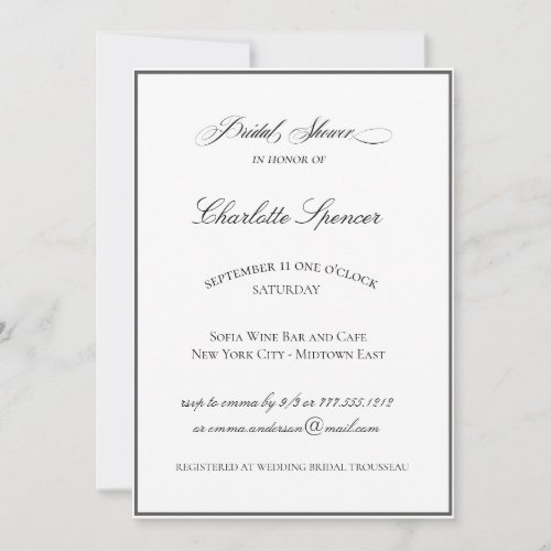 CharlotteB  Elegant Wedding Bridal Shower Invitation