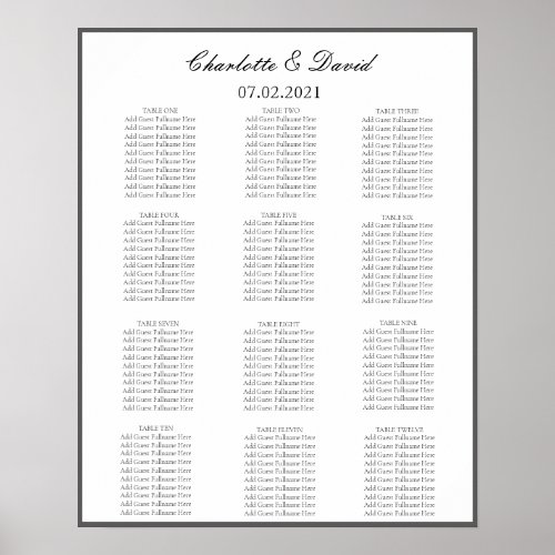 CharlotteB _ Elegant Wedding Seating Chart 16X20