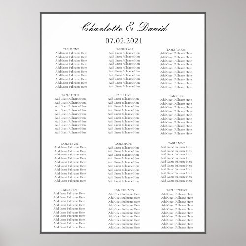 CharlotteB _ Elegant Wedding Seating Chart 18X24