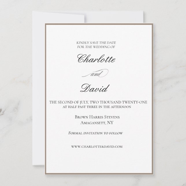 CharlotteE2 | Elegant Wedding Save The Date (Front)