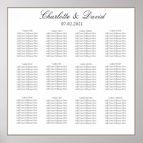 CharlotteE _ Elegant Square Wedding Seating Chart