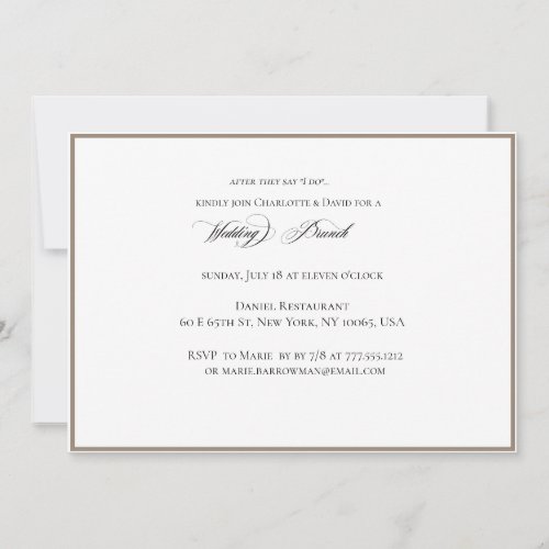 CharlotteE  Elegant Wedding Brunch Invitation