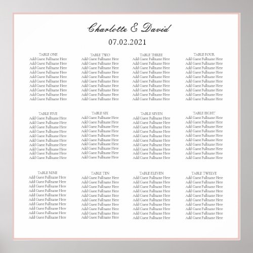 CharlotteF _ Elegant Square Wedding Seating Chart
