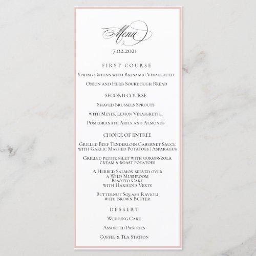 CharlotteF  Elegant Wedding Menu Card