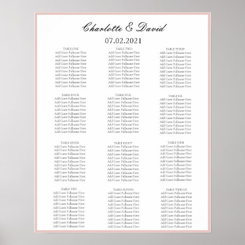 CharlotteF _ Elegant Wedding Seating Chart 16X20