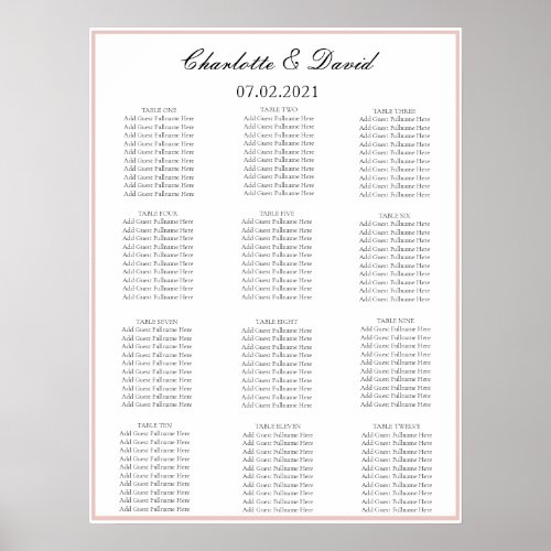 CharlotteF _ Elegant Wedding Seating Chart 18X24