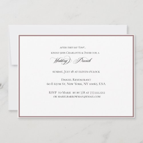 CharlotteJ  Elegant Wedding Brunch Invitation