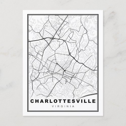 Charlottesville Map Postcard