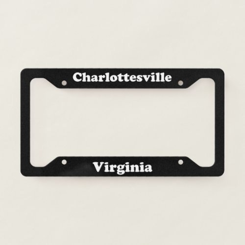 Charlottesville VA _ LPF License Plate Frame