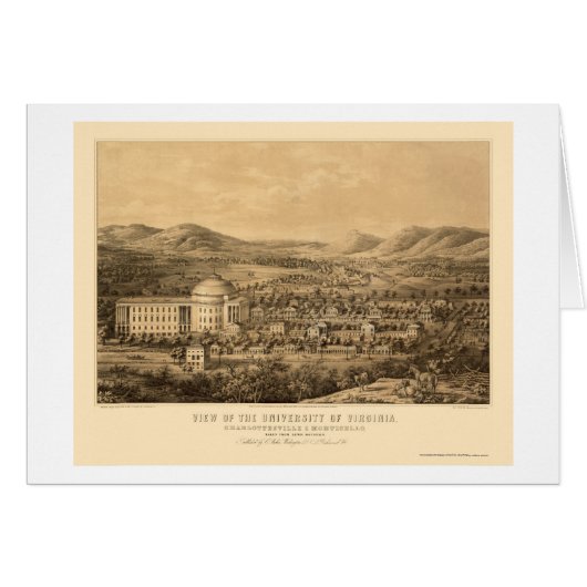 Charlottesville, VA Panoramic Map - 1856 Cards (Front Horizontal)